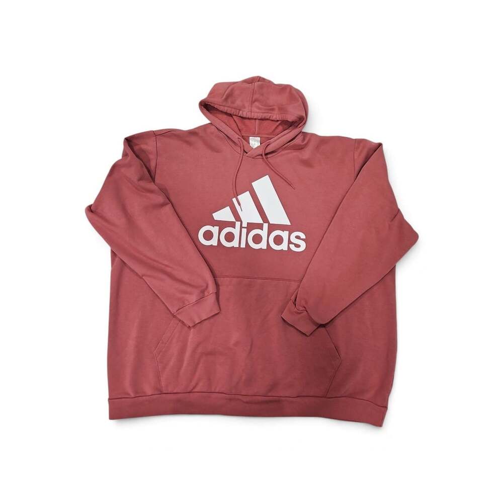 Adidas Hoodie Size 4XL Pink White Logo Pullover Fleece